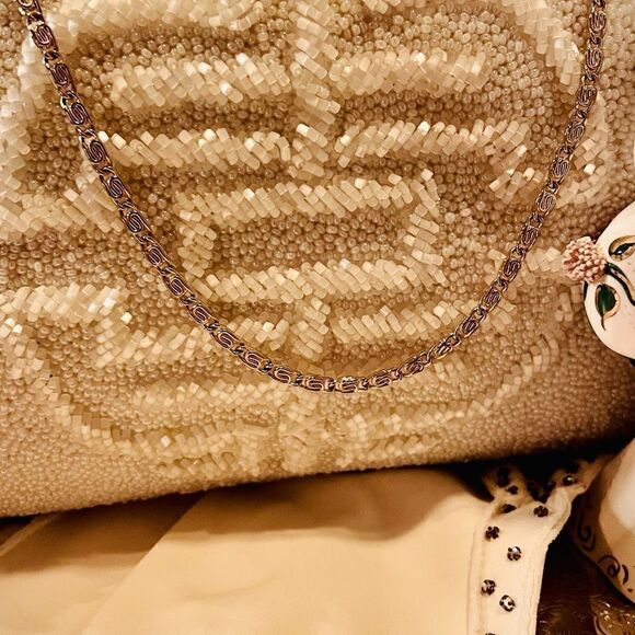 ♥️ Vintage Creations by Harilela's Ivory 
Beaded Purse- Made in Hong Kong 1960s - Picture 8 of 17